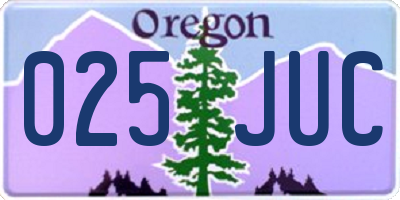 OR license plate 025JUC
