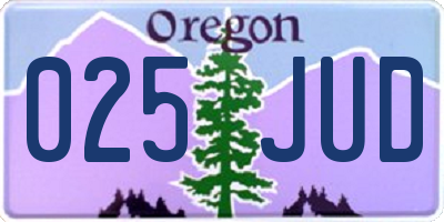 OR license plate 025JUD