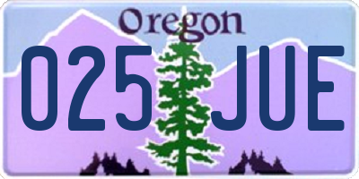 OR license plate 025JUE