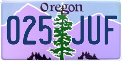 OR license plate 025JUF