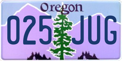 OR license plate 025JUG