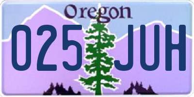 OR license plate 025JUH