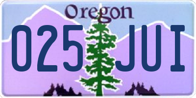OR license plate 025JUI