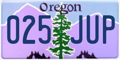 OR license plate 025JUP