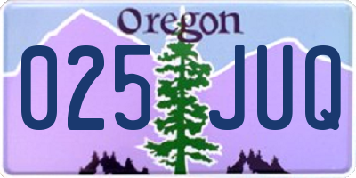 OR license plate 025JUQ