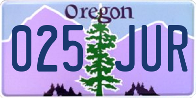 OR license plate 025JUR