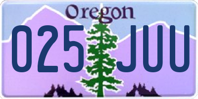 OR license plate 025JUU