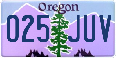 OR license plate 025JUV