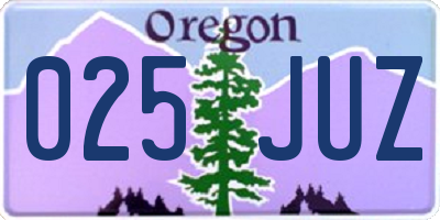 OR license plate 025JUZ