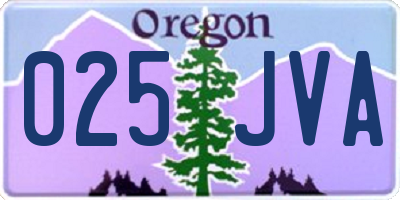 OR license plate 025JVA