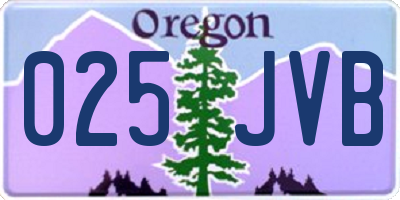 OR license plate 025JVB