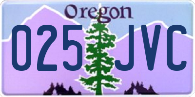 OR license plate 025JVC