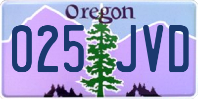 OR license plate 025JVD