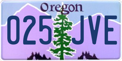 OR license plate 025JVE
