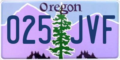 OR license plate 025JVF
