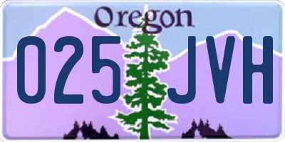 OR license plate 025JVH