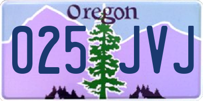 OR license plate 025JVJ