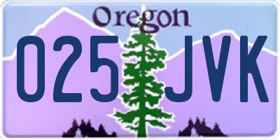OR license plate 025JVK