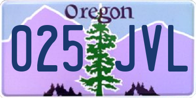 OR license plate 025JVL