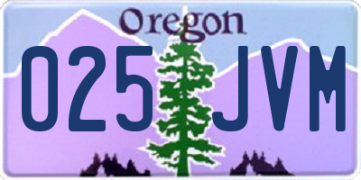 OR license plate 025JVM