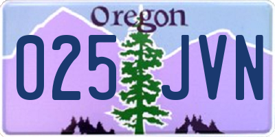 OR license plate 025JVN