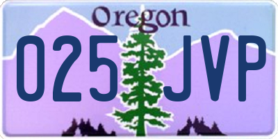 OR license plate 025JVP