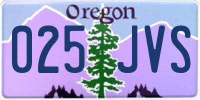 OR license plate 025JVS