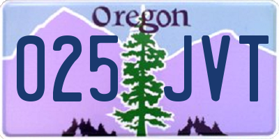 OR license plate 025JVT
