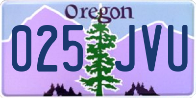 OR license plate 025JVU