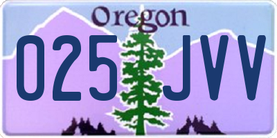 OR license plate 025JVV