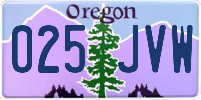 OR license plate 025JVW