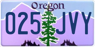 OR license plate 025JVY