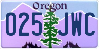 OR license plate 025JWC