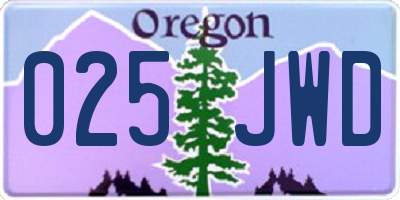 OR license plate 025JWD