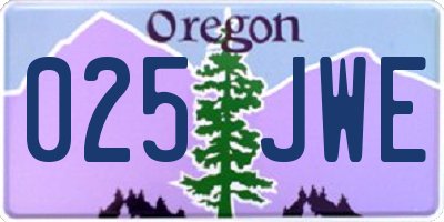 OR license plate 025JWE