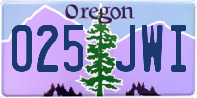 OR license plate 025JWI