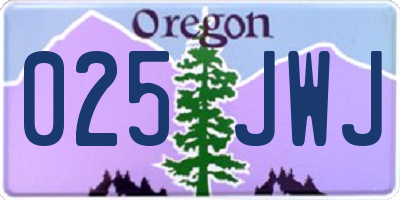 OR license plate 025JWJ
