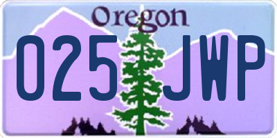 OR license plate 025JWP