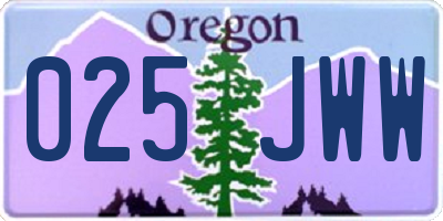 OR license plate 025JWW