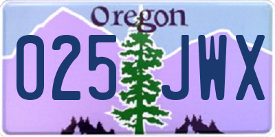 OR license plate 025JWX