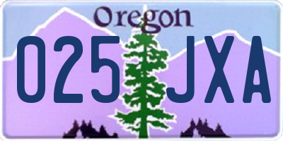 OR license plate 025JXA