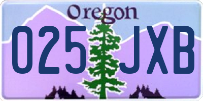 OR license plate 025JXB