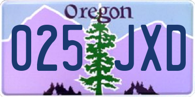 OR license plate 025JXD