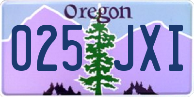 OR license plate 025JXI