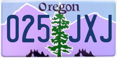 OR license plate 025JXJ