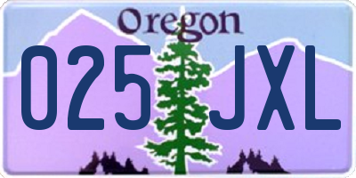 OR license plate 025JXL