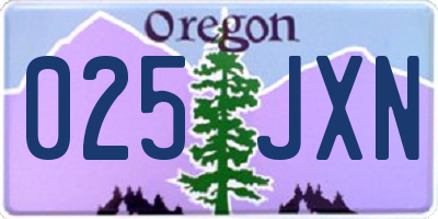 OR license plate 025JXN