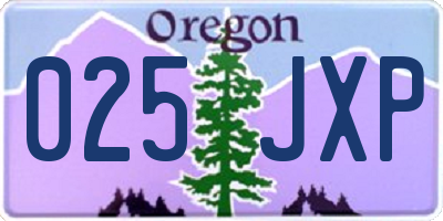 OR license plate 025JXP