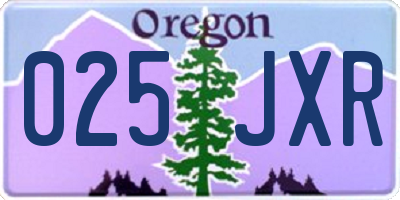 OR license plate 025JXR