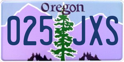 OR license plate 025JXS